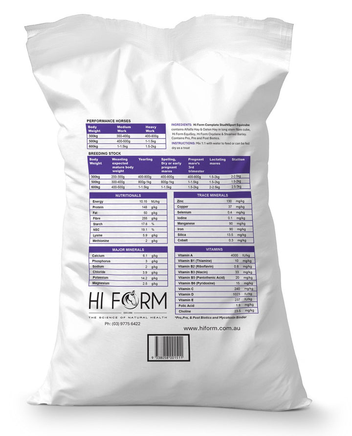 Hi Form Complete Stud N Sport Pallet 50 bags including freight