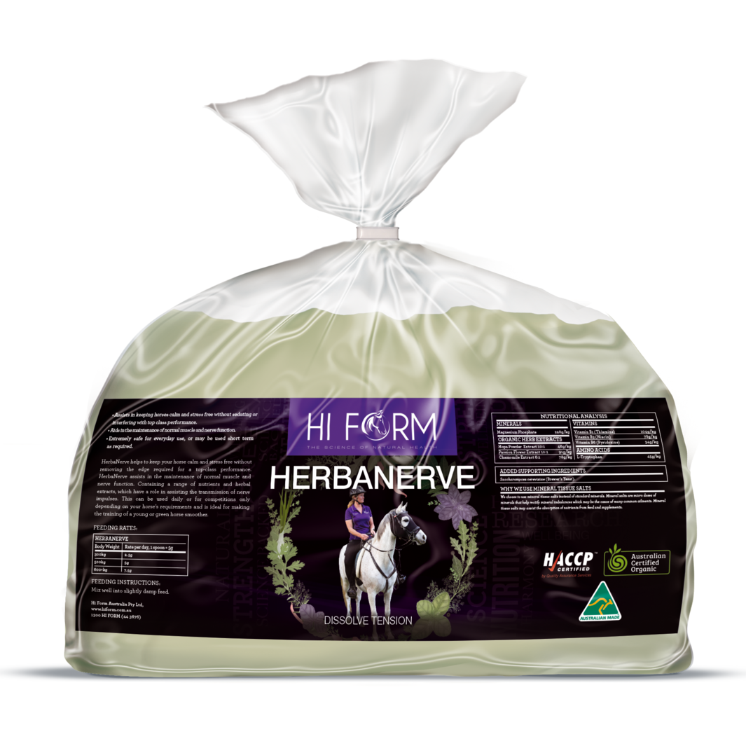 HerbaNerve Formula-calms nervous horses,highly effective, safe and natural, supports the nervous system.